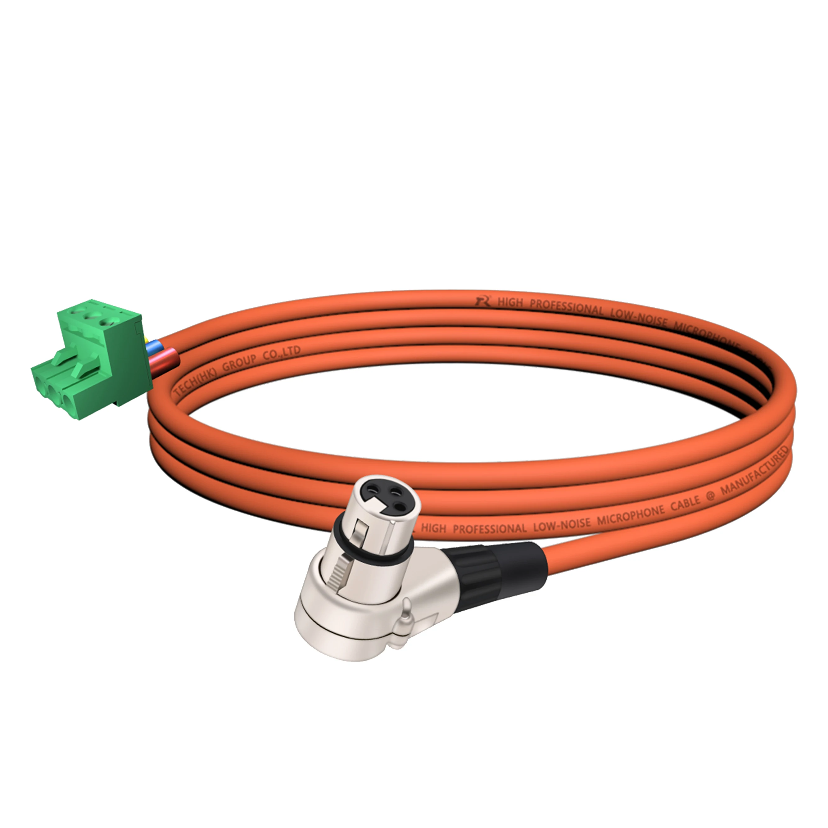 PHX3M/2EDG 5.08 3-polige Steckbare Schraubklemme ​ Rechtwinkliges Weißes Metall-3-P-XLR-M/F-Kabel, Audiokabel, Mehrfarbige Ummantelung – Detail 16