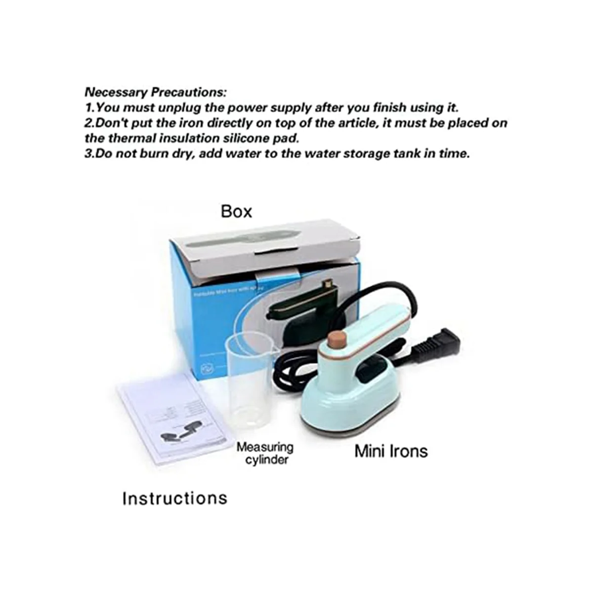 Mini Ferro a Vapor com Plugue EU A, Portátil, Molhado e Seco, Casa, Viagem, Negócios, Roupas