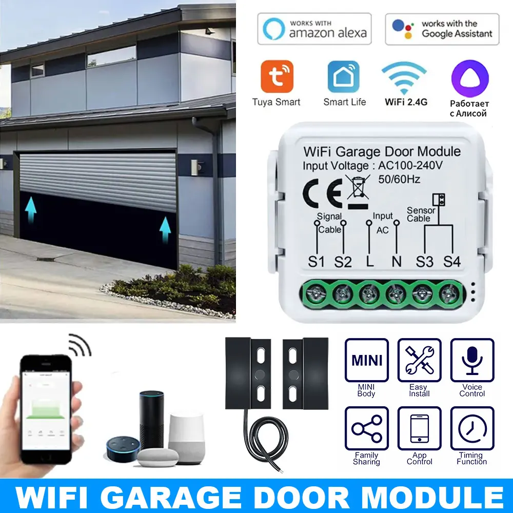 Contrôleur de porte de garage sans fil pour voiture, WiFi, Mini Smart Switch, Smart Life, Télécommande, OBD2, Accessoires de voiture