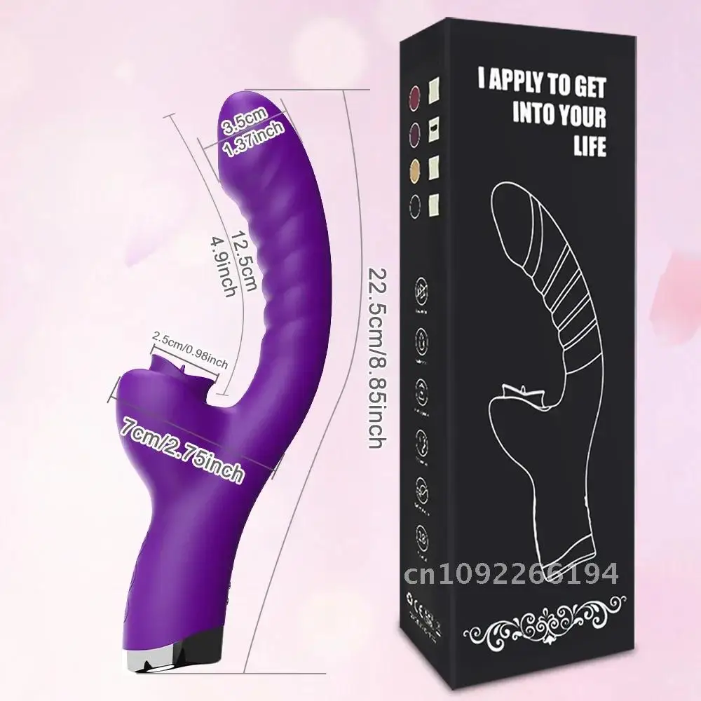 Vibrator For Women 2 In 1 Licking Machine Clitoris Stimulator Sucker Female Vibro Powerful Wand Sex Clit Dildo Toys G-Spot Adult