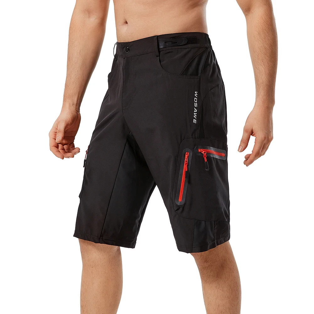 WOSAWE Men\'s MTB Shorts Loose Fit Bike Shorts Outdoor Sports Water Resistant Cycling Shorts no pad Quick Dry