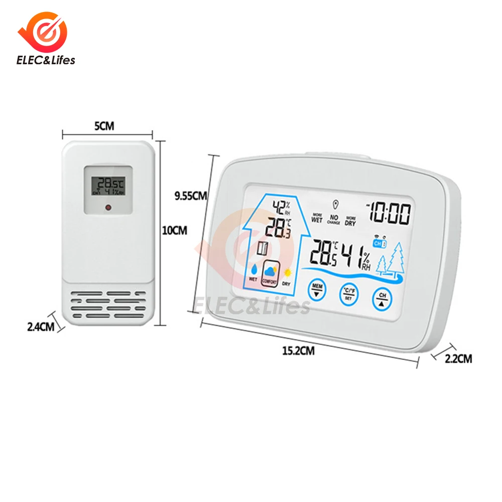 Schermo a colori stazione meteorologica Wireless Digital Home temperatura misuratore di umidità calendario di previsione indicatore di Comfort