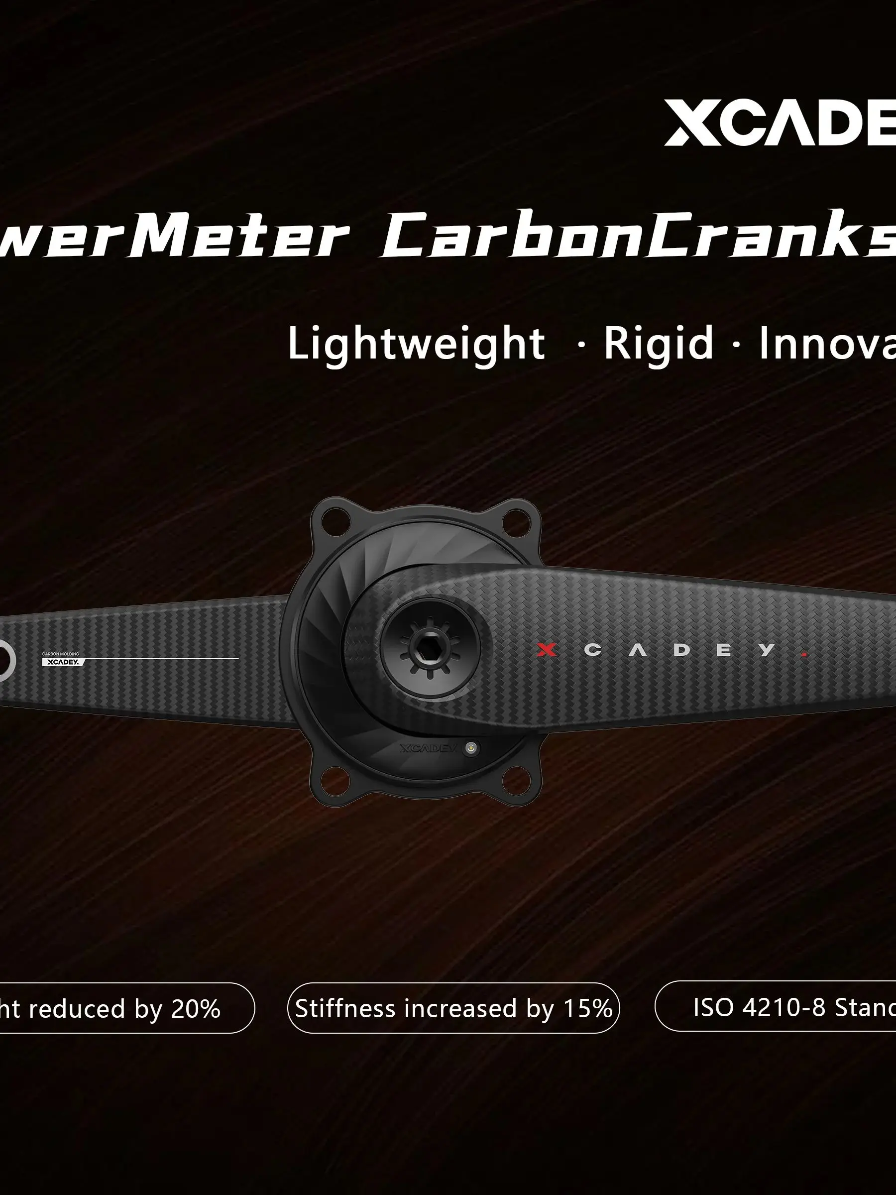 AliExpress XCADEY Road Carbon Fiber Power Meter Crank 5-BOLT 4 BOLT 24mm Ultralight 155mm 160mm 165mm 167.5mm 170mm 172.5mm Power Crankset