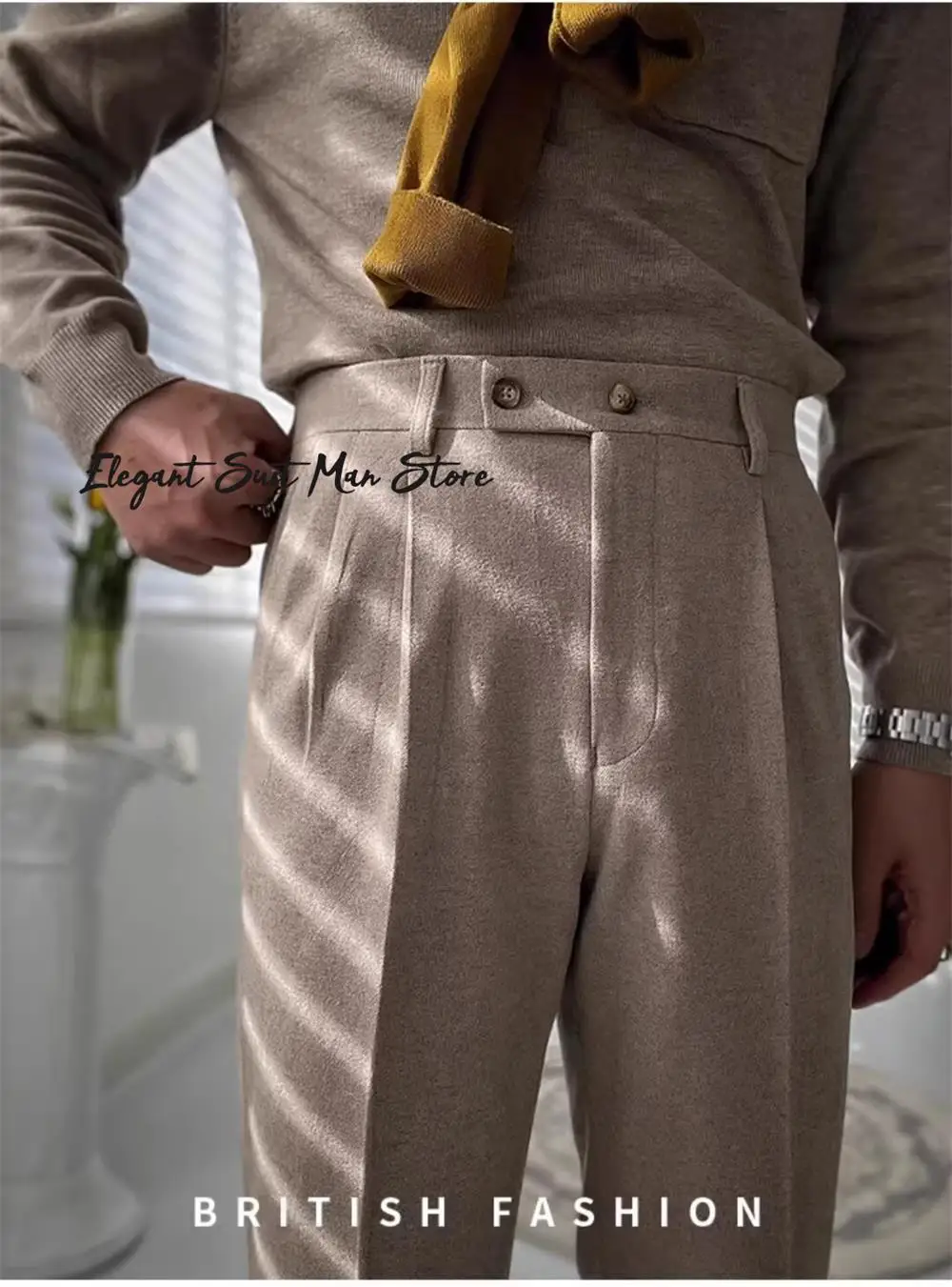 

Ретро Неаполь с высокой талией, прямые брюки, повседневные универсальные длинные брюки для деловых мероприятий и отдыха