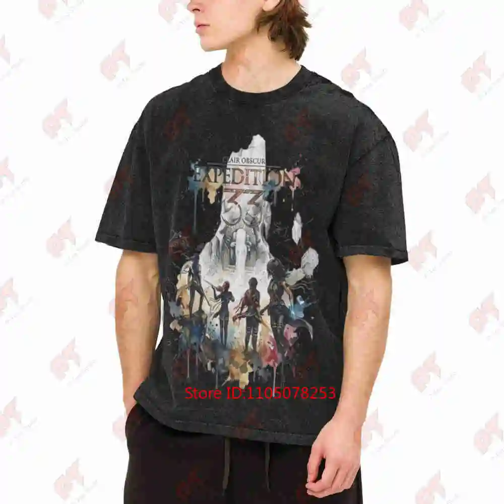 Clair Obscur Maelle Gustave Sciel Lune Monaco Facing Paintress Expedition 33 Monolith Standoff Rapier Vs Gaming Vintage Washed T