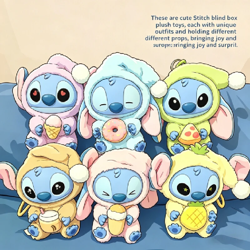 

Cartoon Anime Character Stitch Blind Box Genuine Official Kawaii Plush Doll Collectible Surprise Gift For Anime Lover Party Gift