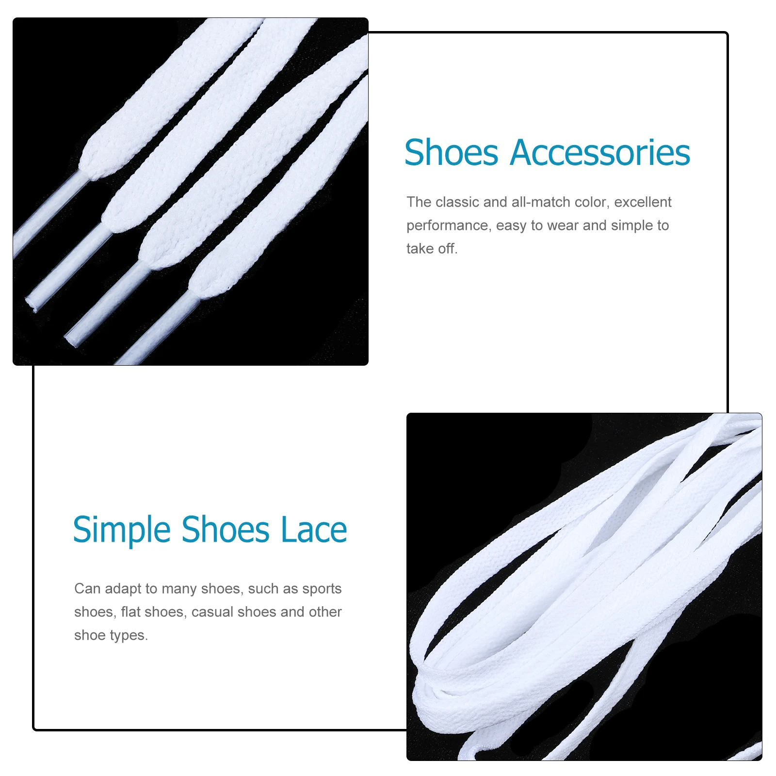 

2 Pairs Shoelaces Flat Durable White Shoe Straps for Sports Shoes Sneakers Canvas Casual Laces Comfortable Lightweight