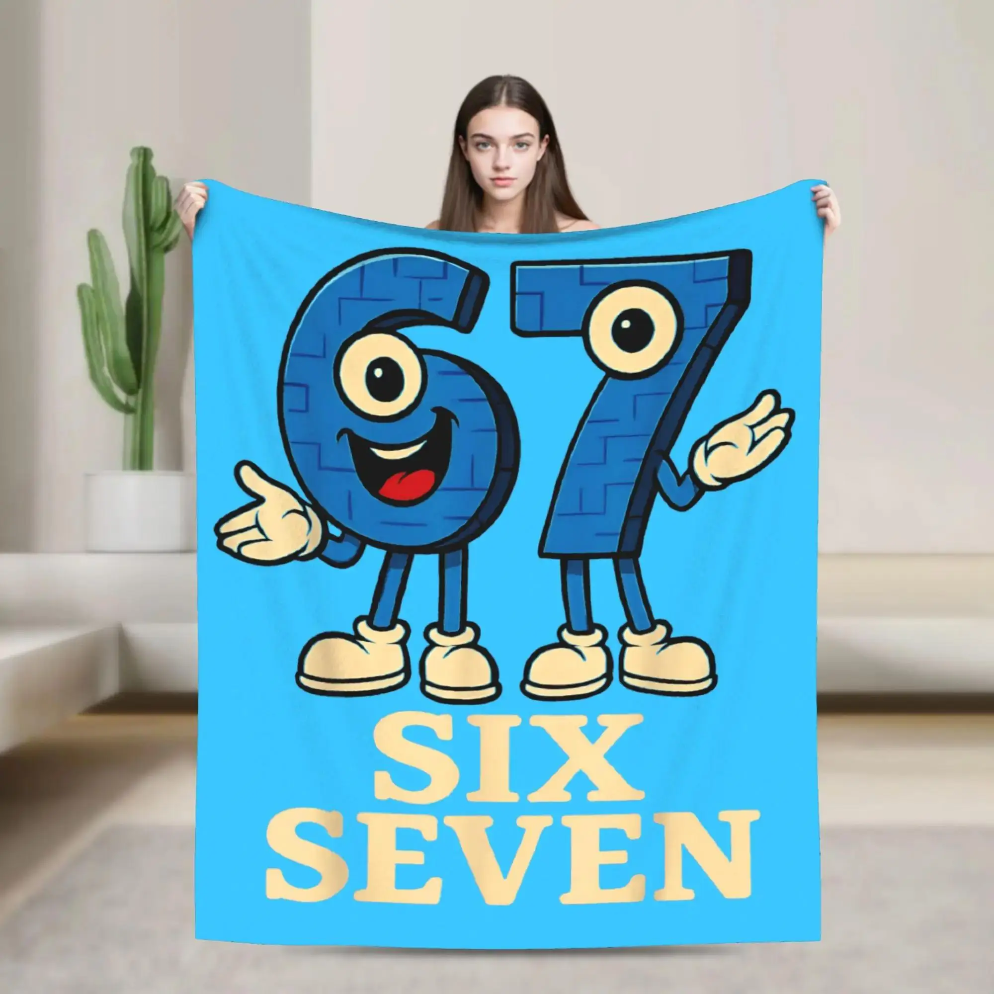 

Плюшевый плед Six Seven с забавным итальянским дизайном для детей, для дивана, кровати, софы, мягкий и теплый плед-покрывало