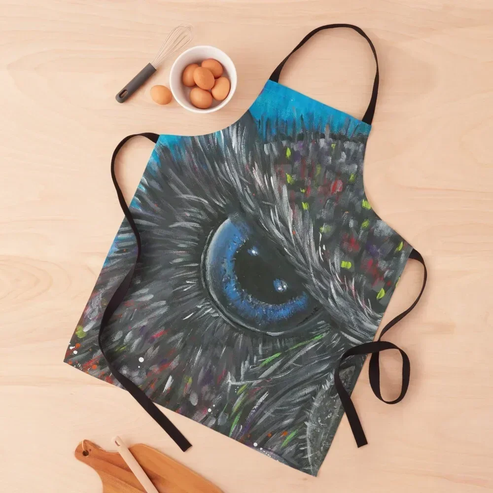 

Owl eye colourful wild bird by Pascale Breton Apron Chef Uniform Kitchen Things Woman Kitchens Apron