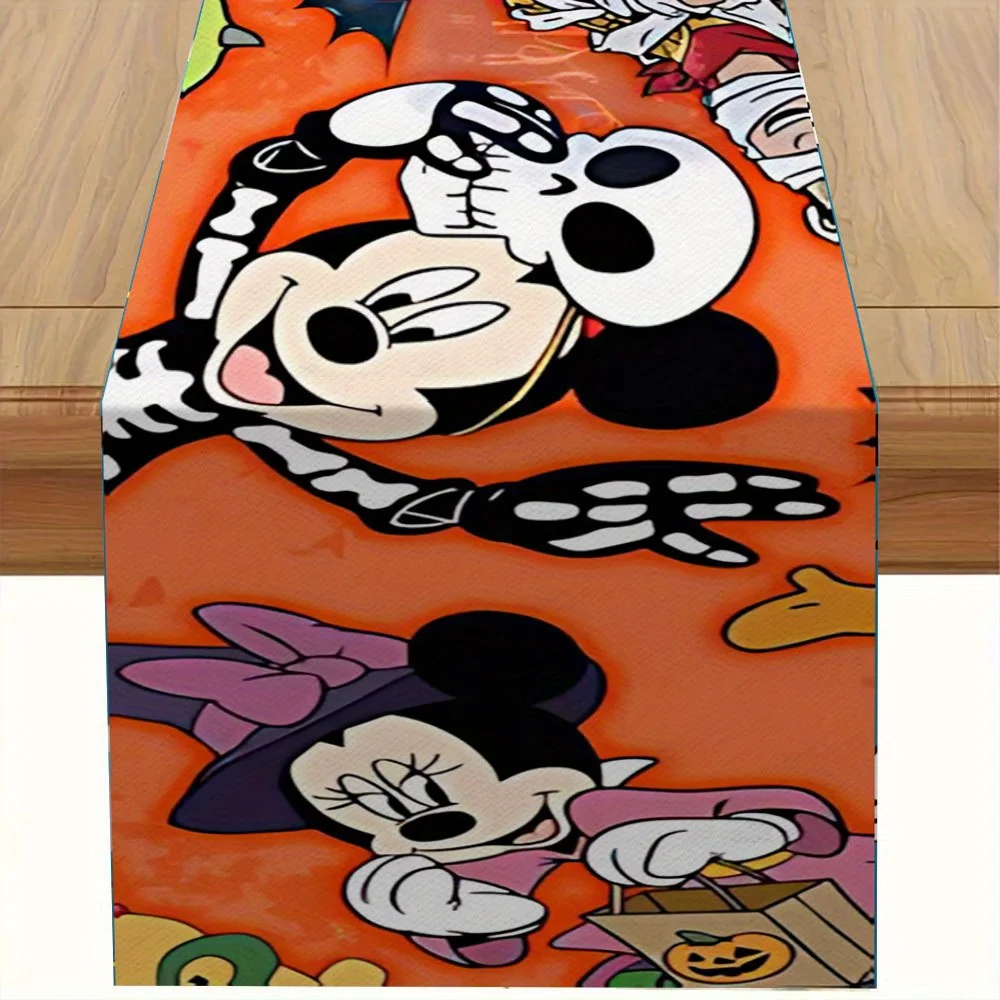 

1 Piece of Disney Mickey and Minnie Halloween-Themed Table Runner, Unique Design, Suitable for Holiday Decoration, Suitable for Parties and Family Gatherings