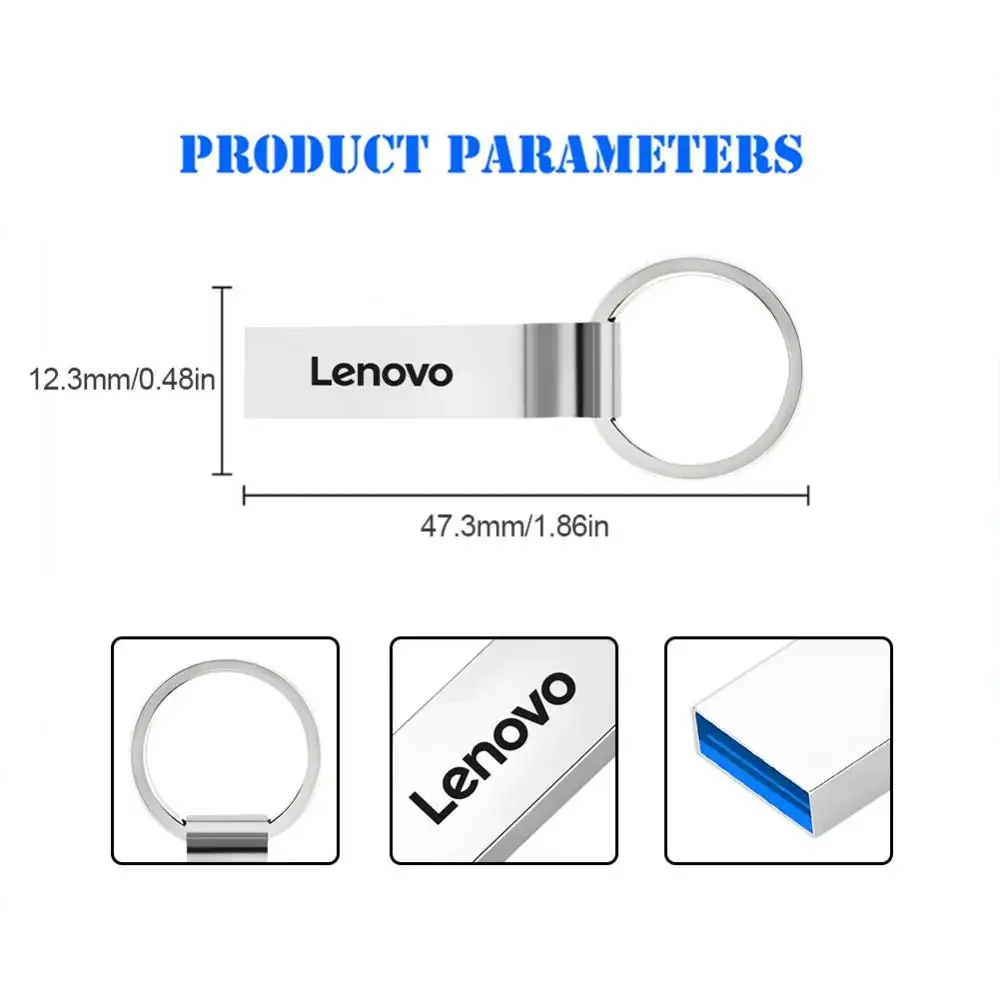 Lenovo Metal USB Flash Drives USB 3.0 High Speed File Transfer Flash Usb 2TB 1TB Portable Waterproof Memory Stick For Laptop