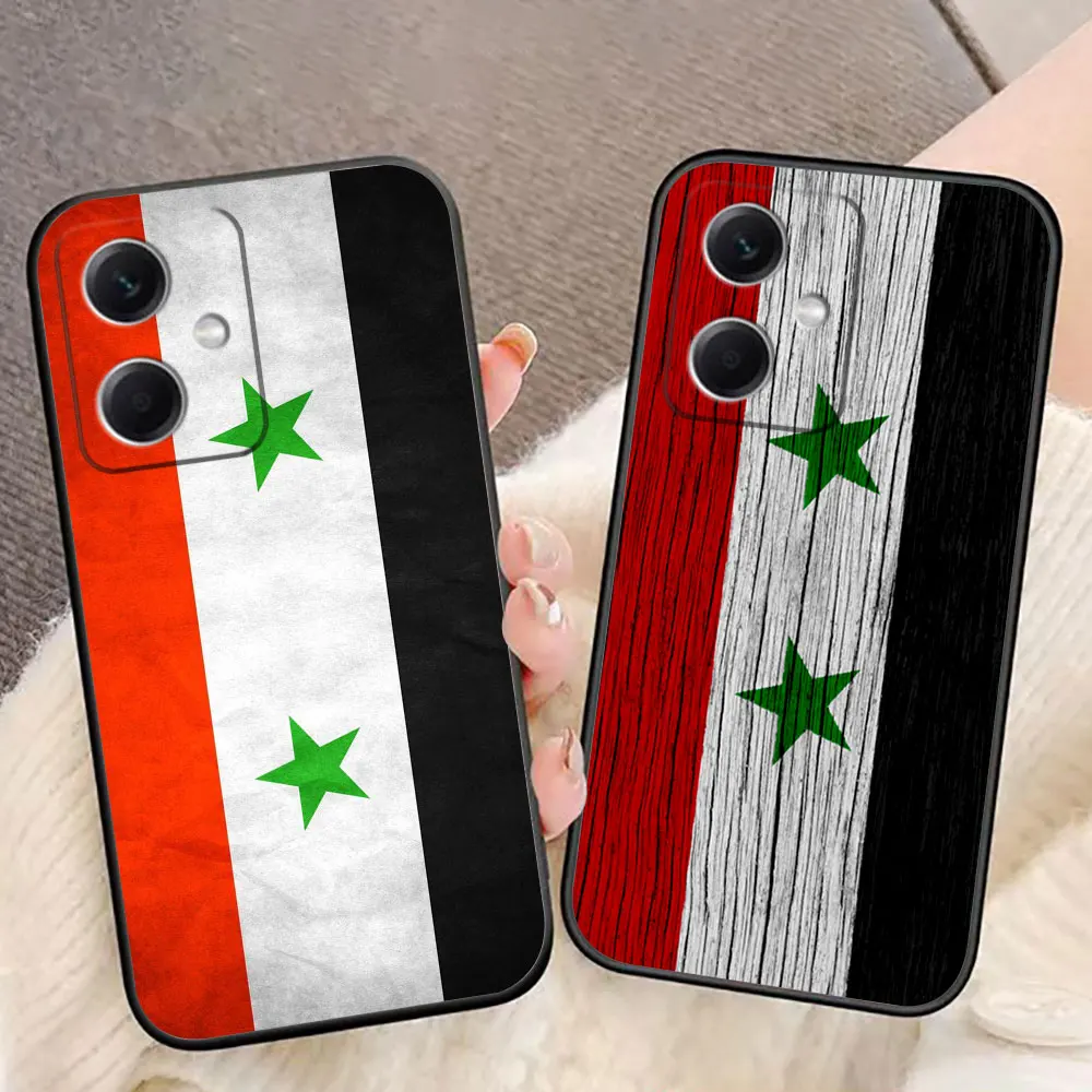 S-Syrian Flag Phone Case For Redmi NOTE 13 12 12S 11 11T 11S 10 9 9S 8T 8 7 PRO PLUS 4G 5G Soft Silicone Case Funda Shell Capa