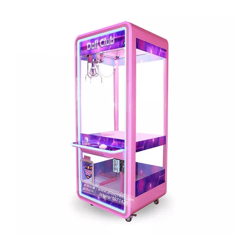 Hot Selling Doll Club Transparent Arcade Game Machine Coin Operated Toys Cranes Claw Machine For Shopping Malls