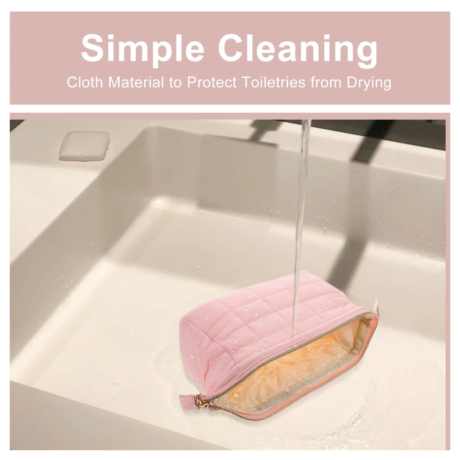 Wash Makeup For Women Pouch Cute Pink Travel Toiletry Storage Small Soft Organizer Portable Pouch Case