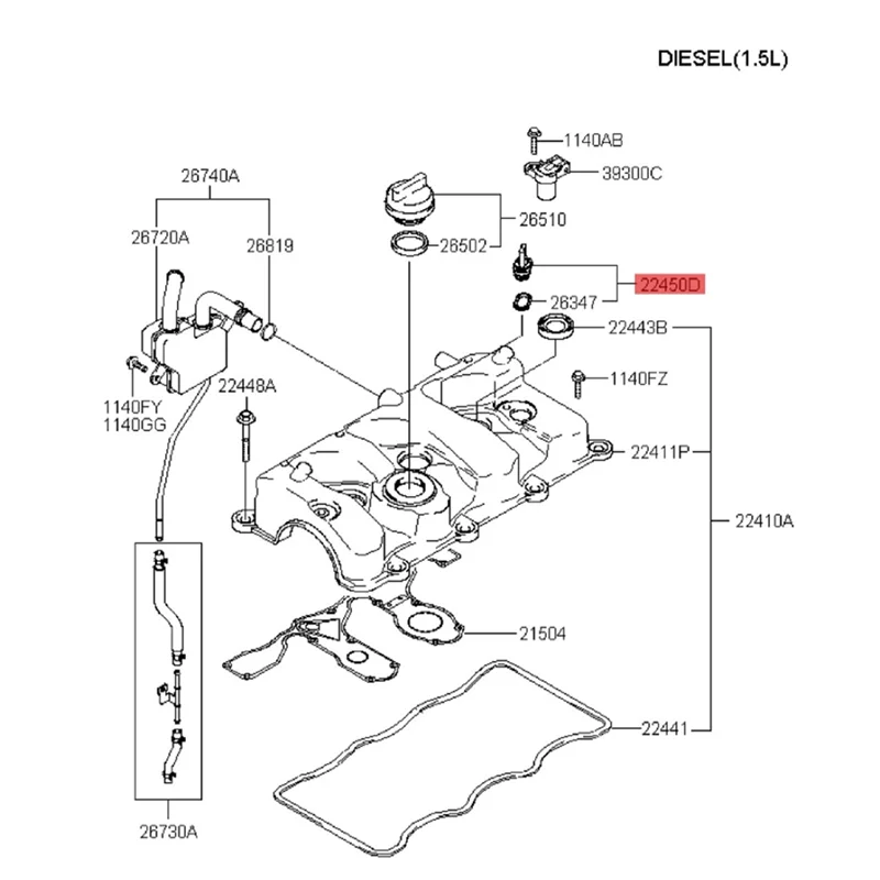 1 Stuks 2245027003 Injector Plug Dop Voor Hyundai Santa Fe 2.0T Trajet Tucson 2000-2010 Injector Installeren Plug Assy