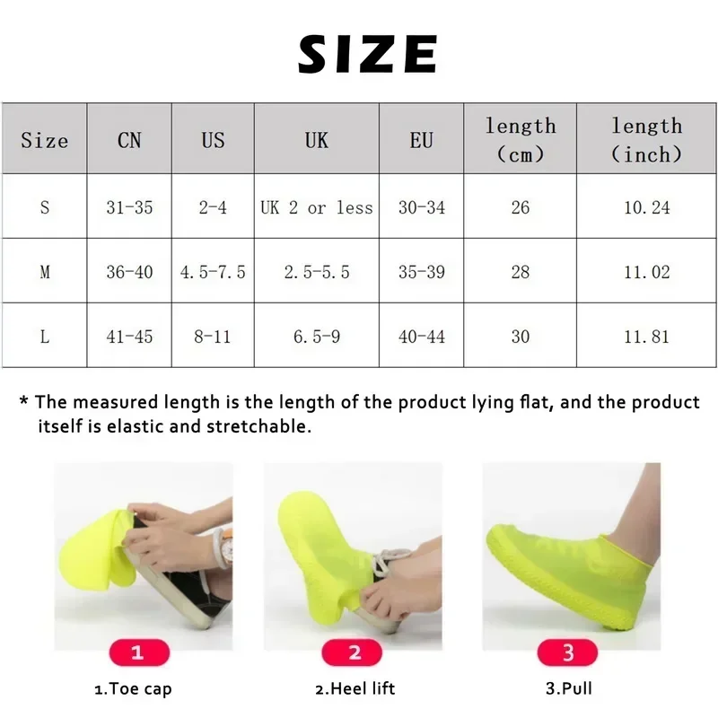 Waterproof Shoe Covers Silicone Non-slip Rain Boots Unisex Sneaker Outdoor Protective Cover Shoes Gear Household Merchandises