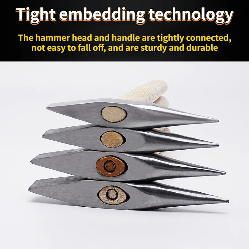 Pointed Flat Head 2 In 1 Rock Pick Geological Hammer Wood Handle Welding Rust Removal Chipping Hammer Geogogy Exploration Tools
