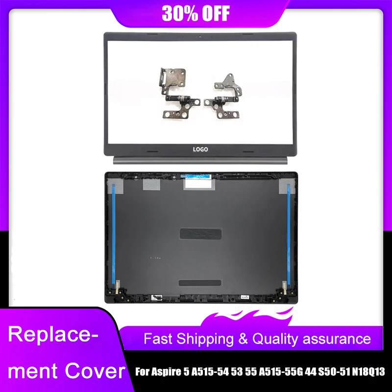tampa traseira do lcd do portatil acer aspire a51554 a515 53 a515 55 44 a515 55g n18q13 painel dianteiro dobradicas tampa traseira preto novo 01