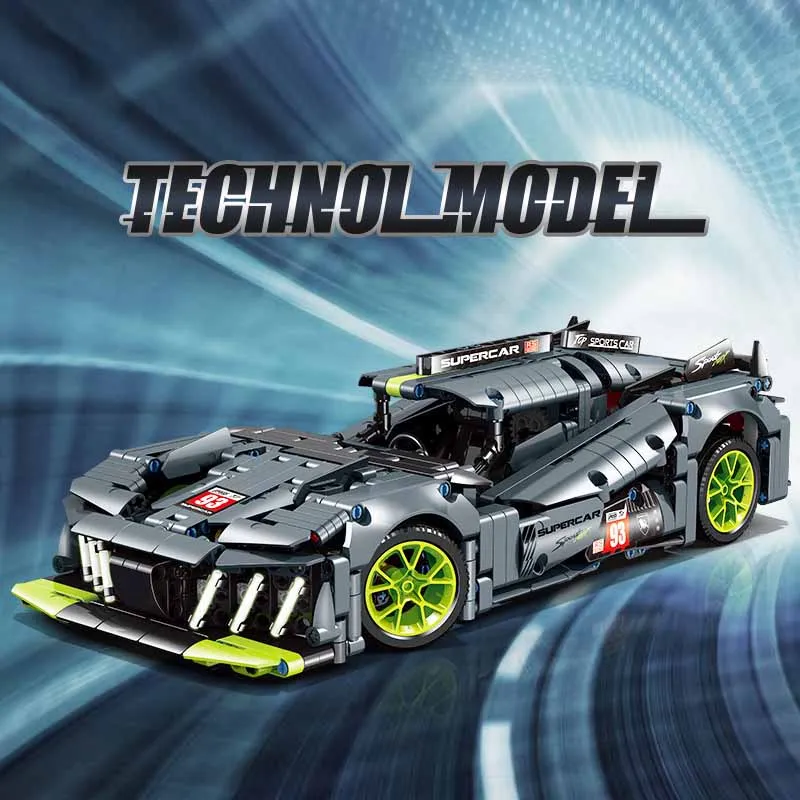 City Technical MOC Sport Car Mechanical V12 Supercar Model Building Blocks Assemble DIY Racing Car Bricks Toys For Children Gift