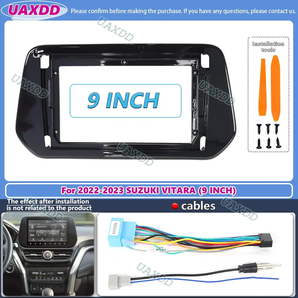 9 Inch Car Frame Fascia Adapter Android Radio Dash Fitting Panel Kit For Suzuki Vitara 2022-2023 cable video harness canbus box