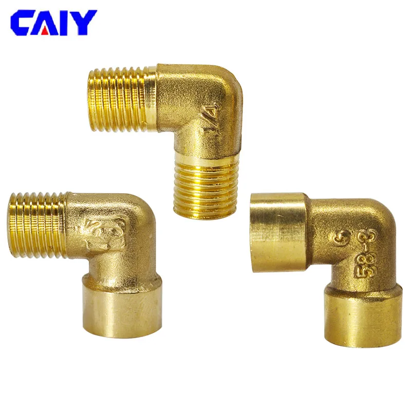 

1/8" 1/4" 3/8" 1/2" BSP Female x Male Thread 90 Deg Brass Elbow Pipe Fitting Water Fuel Connector Coupler For Copper Adapter