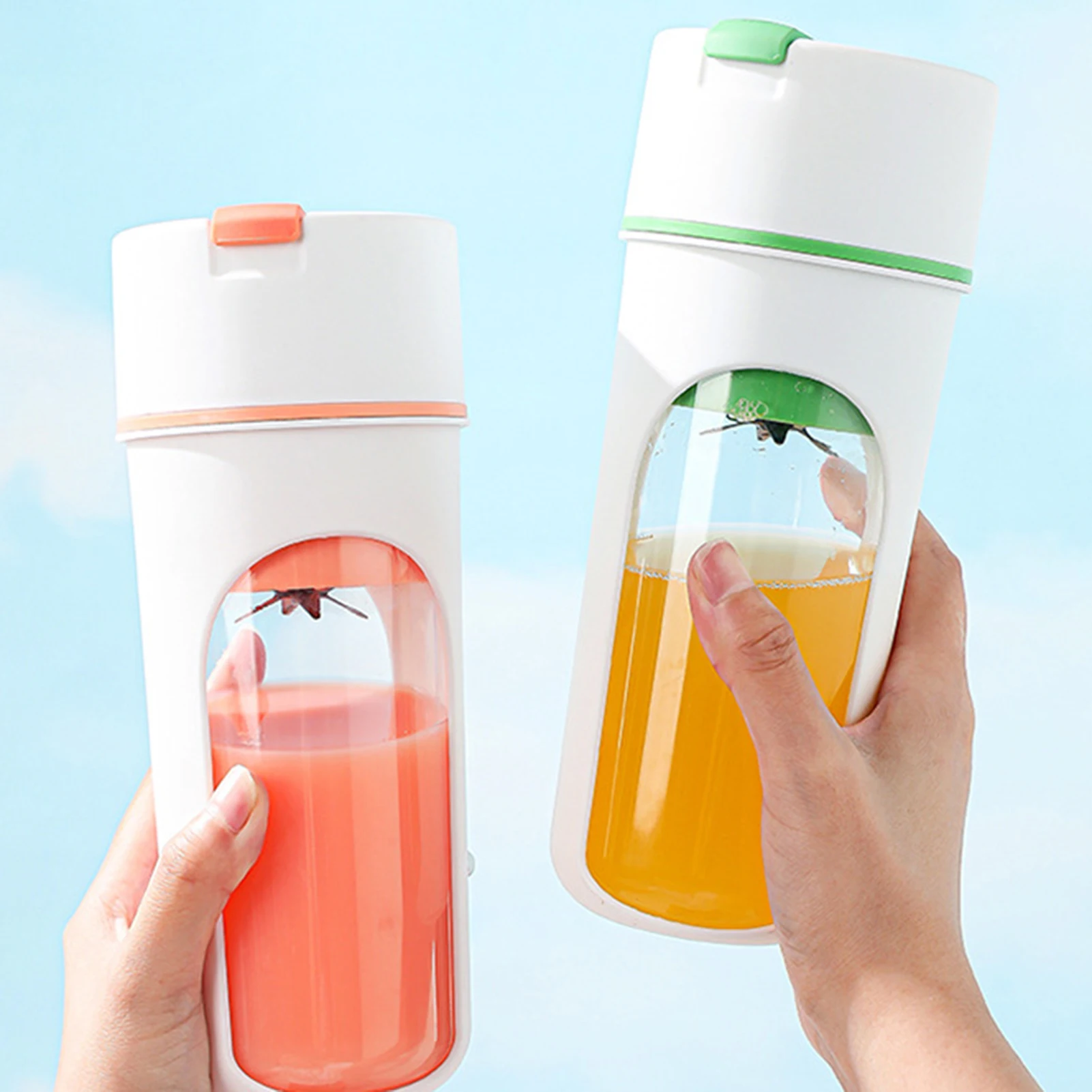 2-in-1 Portable Juicer Blender USB Charging Electric Fruit Juicer Lemon Orange Fruit Juicing Drinking Outdoor Water Cup 480ml