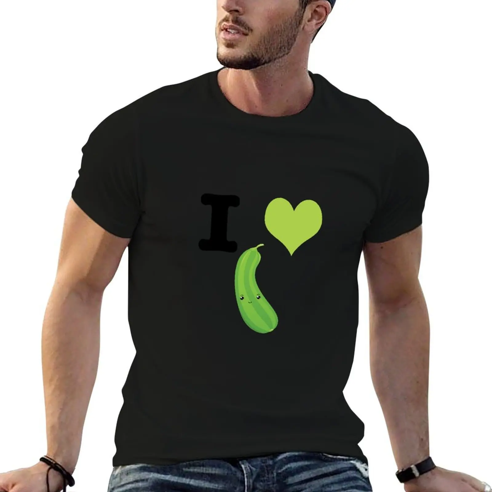 

Cute Kawaii I Heart Zucchini T-Shirt man t shirts cotton t shirts for man graphic funny T-Shirt