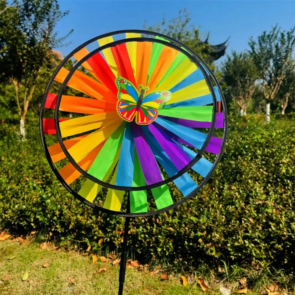 Moulin à vent à Film éblouissant, Laser coloré multistyles, Double couche, changement de couleur, rotatif brillant, Spinner à vent en PVC