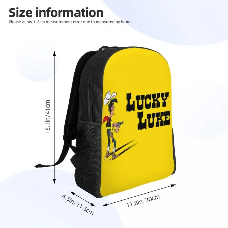 Sacs à dos Lucky Luke personnalisés pour hommes et femmes, sac à livres décontracté pour l'école, sacs de bandes dessinées classiques