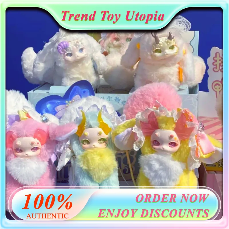 

RabbitDragon 3rd Gen Plush Toy Crystal Series Blind Box Trendy Handmade Cat Ornament Cute Gift for All Ages Collectible Soft Toy