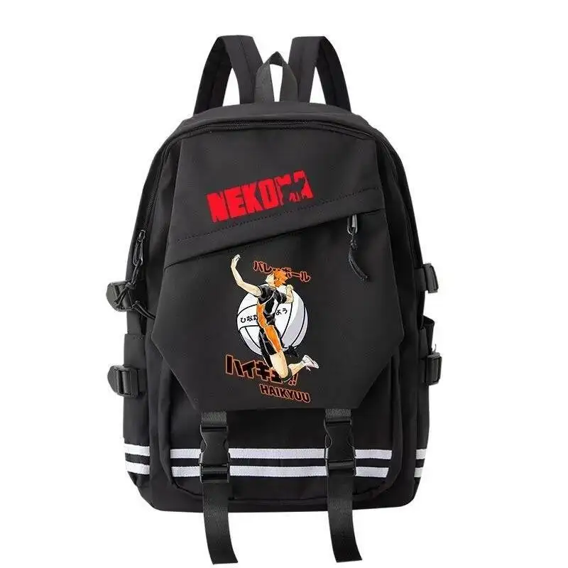 

Anime Game Black White Haikyuu Student Teens School Bags Large Capacity Mochilas Backpacks For Gift