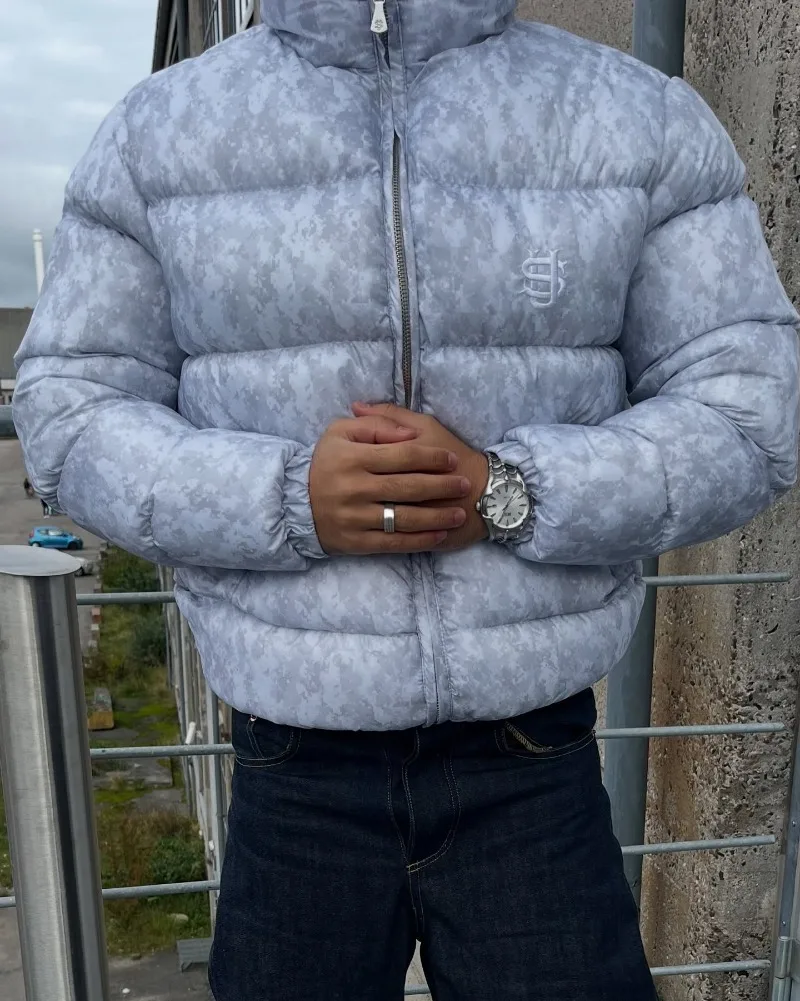 

High Street American Retro Harajuku Embroidered Zipper Hooded Jacket Men Trendy Streetwear Parkas Gothic Punk Casual Warm Coat