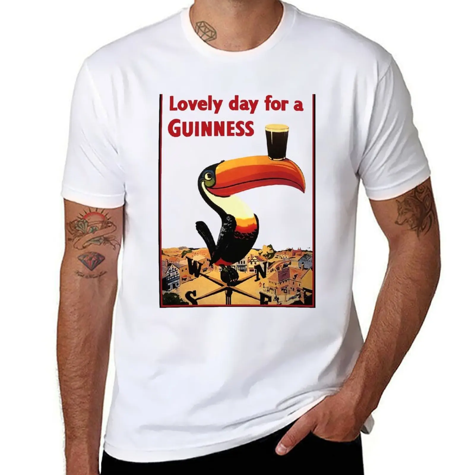 

Lovely Day for A Guinnes Letter Print Women Funny T-Shirt Louboutins summer 2025 graphic t shirt vintage men graphic t shirts