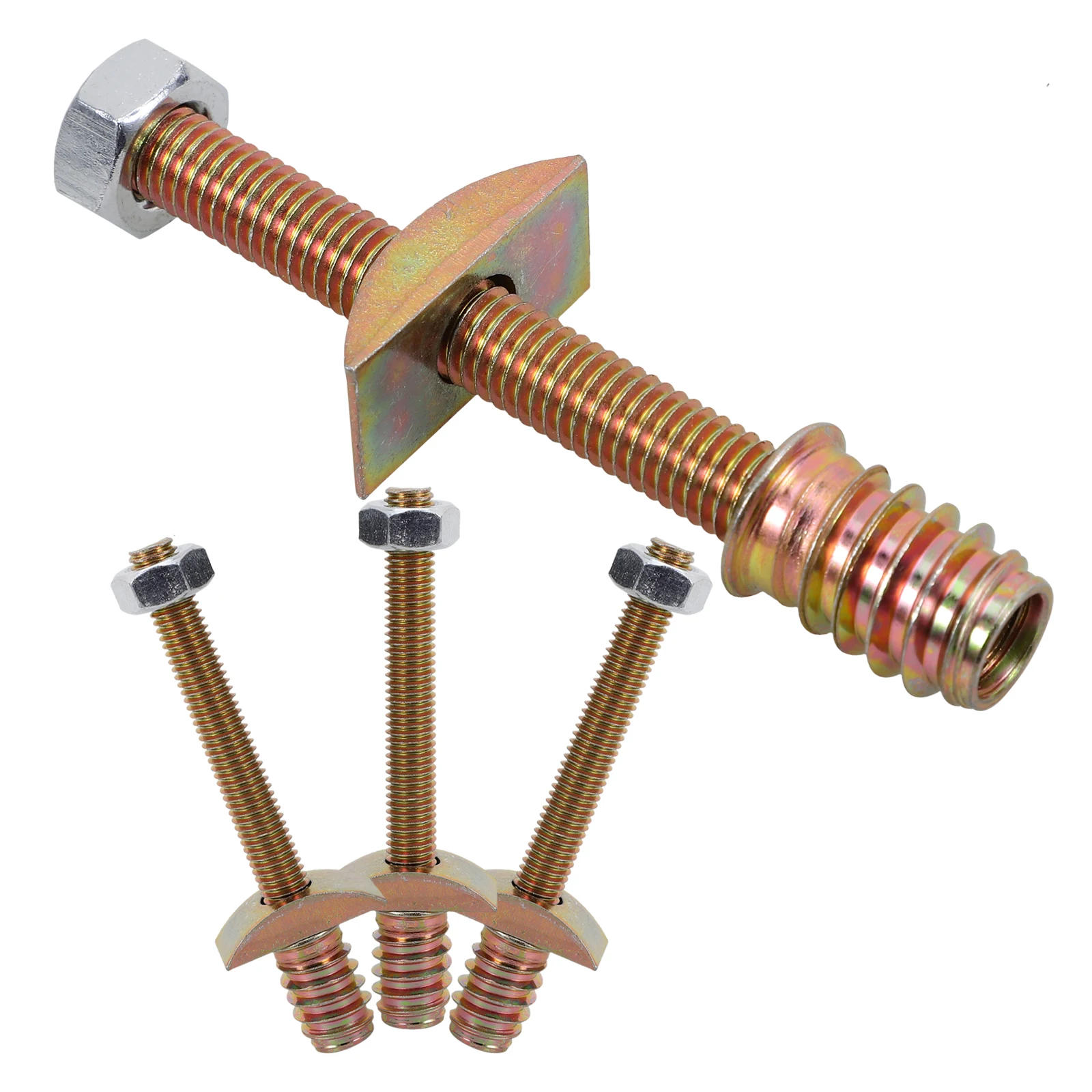 

4 Sets Iron Furniture Connector Strong Countertop Buckle Benchtop Joiner Worktop Fastener Thread Bolt for Kitchen Table Top