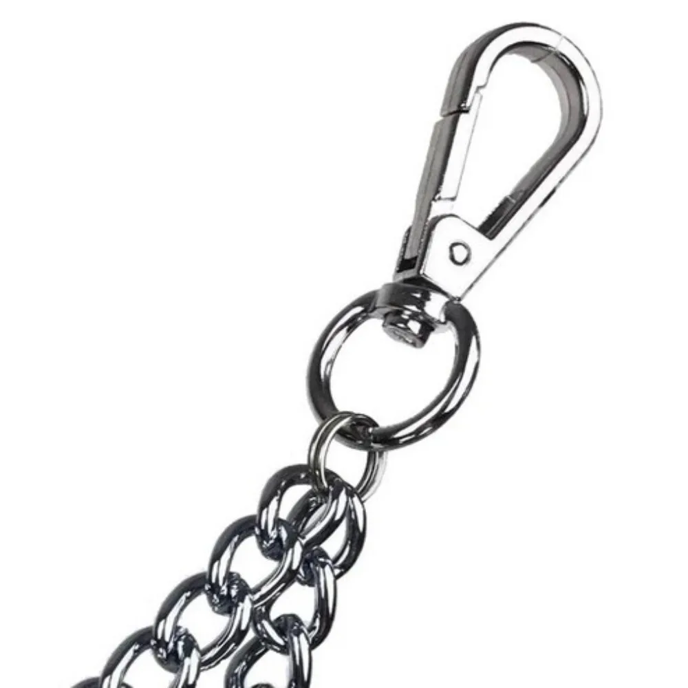 พวงกุญแจสำหรับผู้ชายกางเกงแฟชั่นสีทึบโซ่พังค์โลหะแบบดั้งเดิม