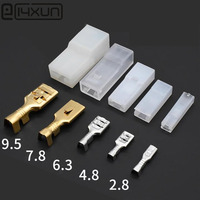 10sets Female Insert Spring + 2.8/4.8/6.3/7.8/9.5mm Hard Sheath Full Series Plug Cold-pressed Terminal Connector