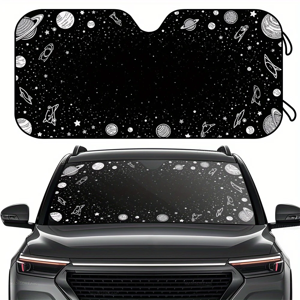 

1 шт. Galaxy Ink Drawing Design Солнцезащитный козырек для лобового стекла RV Солнцезащитный козырек с 4 бесплатными присосками Keep Your RV SUV Truck Cool S