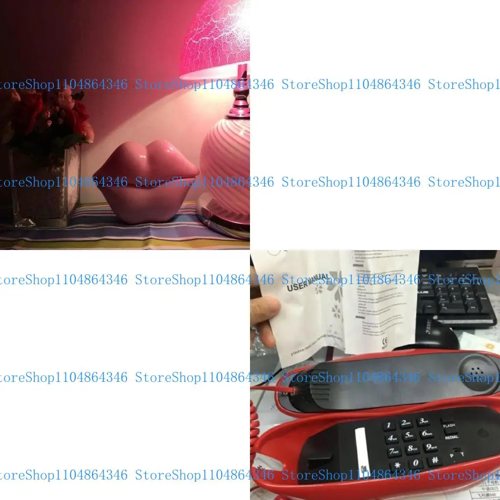5asd Creative Corded Lips Telephones Land Line Rose Pink Red Home Telephones Sexy Mouth Phone