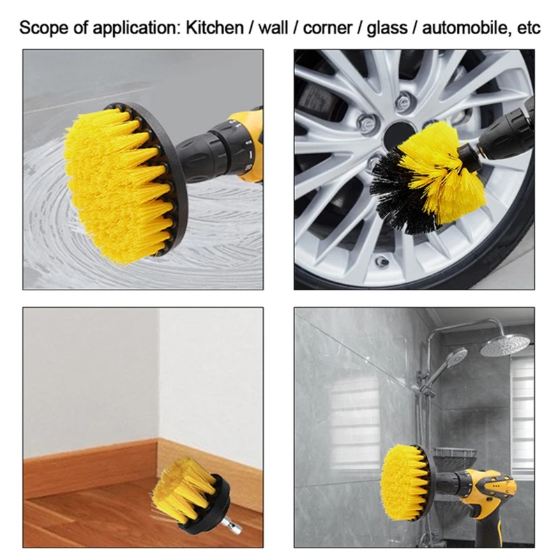 Electric Drill Brush Round Plastic Scrubber Brushes for Kitchen Grout Floor Drop Shipping