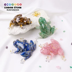 1PC Natural Crystal Amethyst Rose Quartz Macadam Frog Figurine Cute Animal Image Aquarium Decor Home Garden Decor Birthday Gift