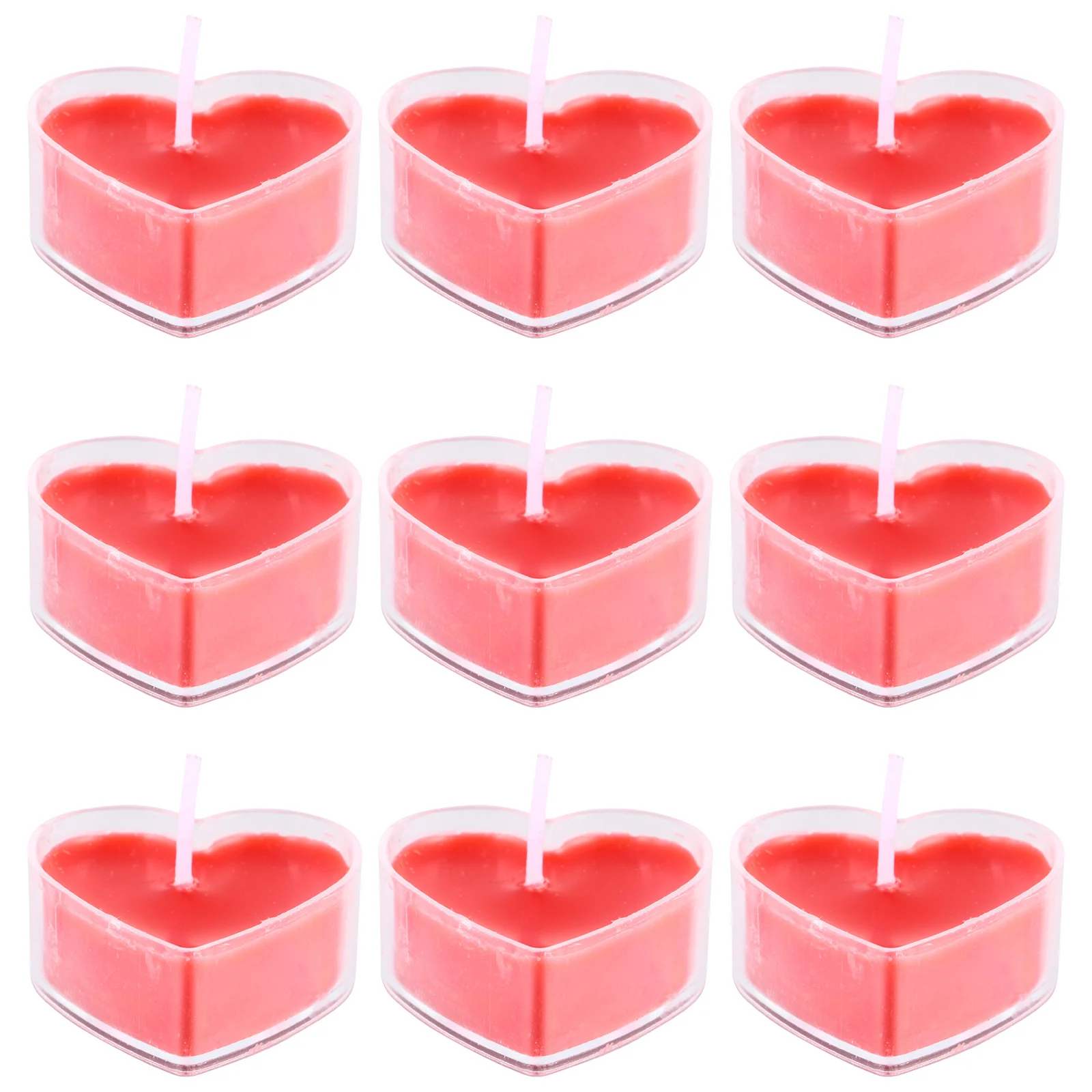 9 Pcs Heart Shaped Scented Candles Christmas Tea Wax Aroma Lights Romantic Tealight Proposal