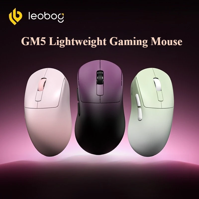 LEOBOG GM5 Wireless Mouse Customized Tri ModeErgonomics Lightweight Esports Game Mouse FPS for Mechanical Keyboard Accessories