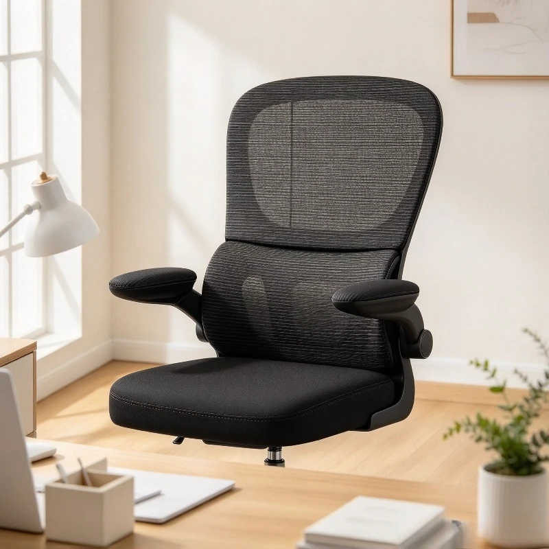 Ergonomic Gaming Chair, Comfortable Office Seat, Lumbar Support Recliner, Study Stool for Dorm Computer Desk with Mesh Headrest.