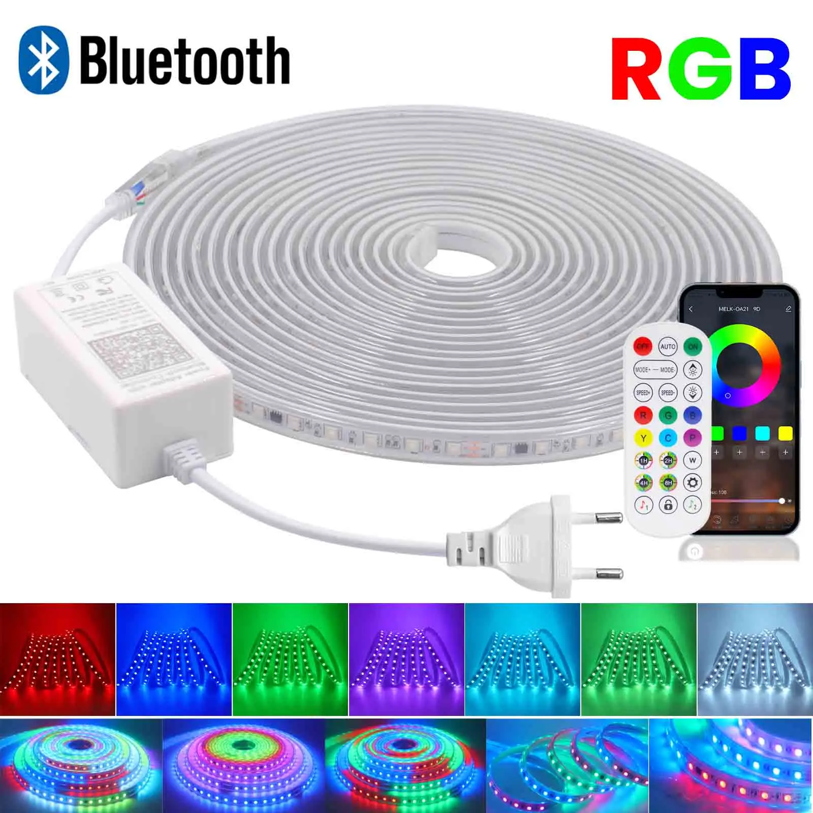 

DC 24V WS2811 RGB LED Strip Bluetooth APP Control Addressable Dream Color IP67 Waterproof Flexible Tape for Home Garden Decor