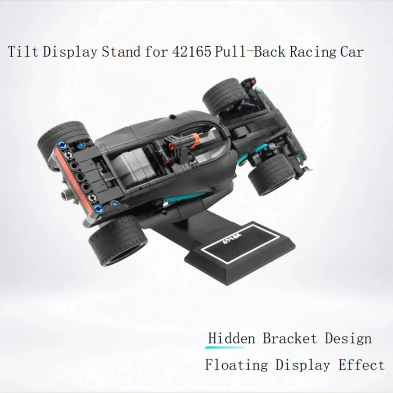 Floating Base Tilt Display Stand For Technic 42165 Pull-Back Racing Car Model Holder No Car Included