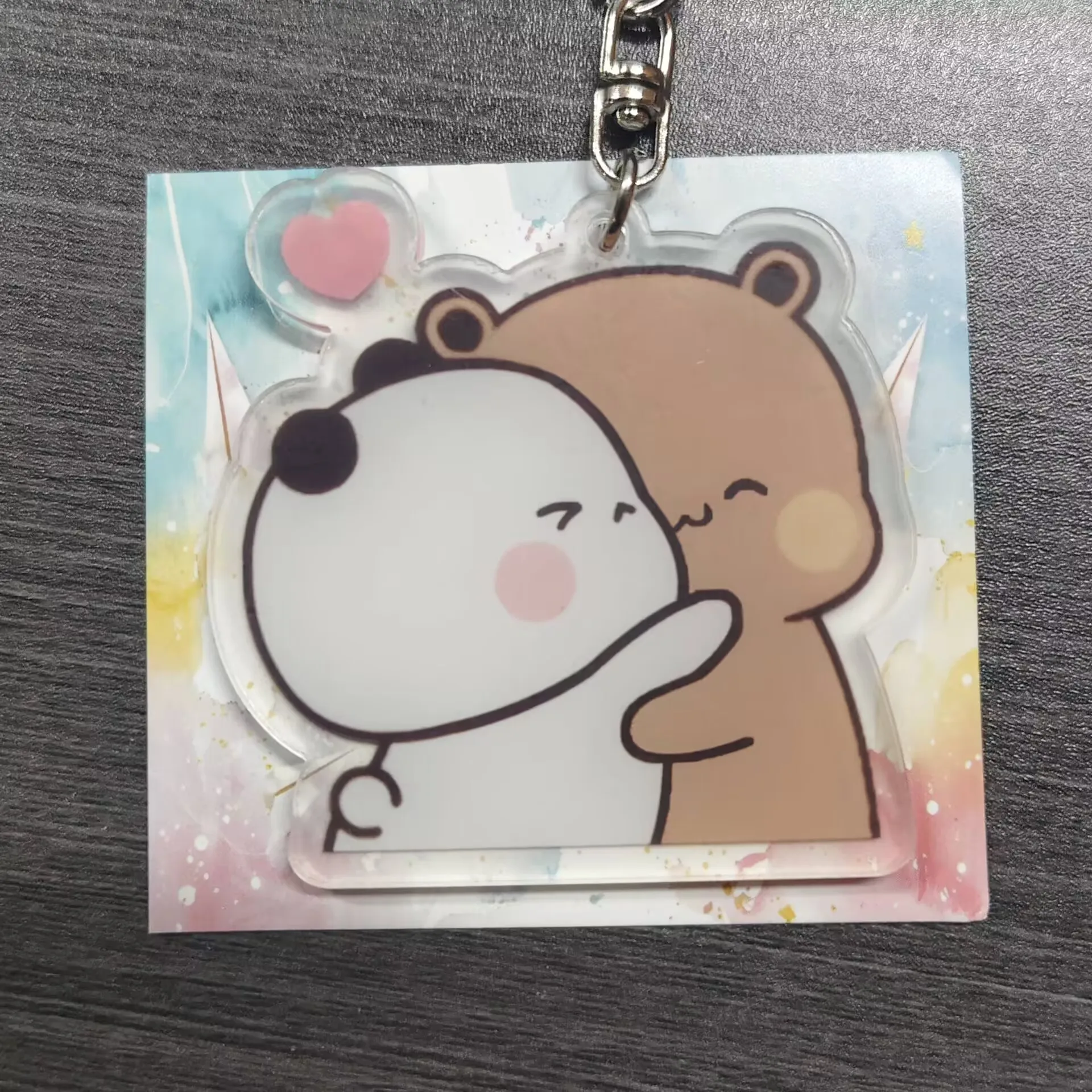 Cute Bubu Dudu Keychains Baby Grey Bear White Panda Keyring Accessories Bag Pendant Key Chain Jewelry for Fans Couple Gifts