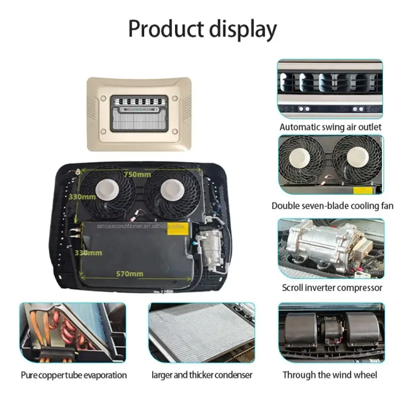 على السطح مركبة كهربائية Aire Acondicionado وحدة تيار متردد أوتوماتيكية تكييف هواء 12 فولت لمقصورة الشاحنة #6