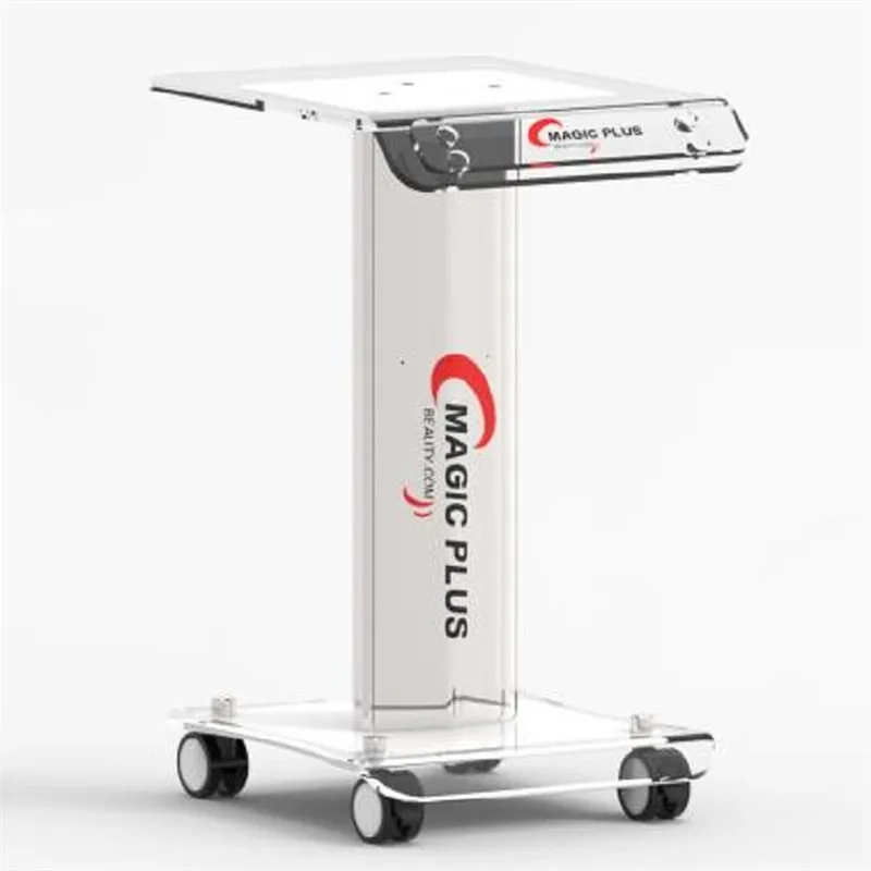 

Beauty Trolley Stand Holder Rolling Cart Roller Wheel Aluminum Acrylic Trolley for Shockwave/Hair Removal Machine/7D Machine