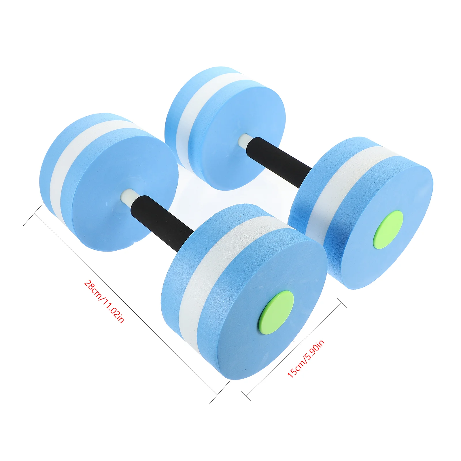 2 Pcs Dumbells Floating Dumbbell EVA Fitness Barbell Sports Swimming Water Equipment Blue