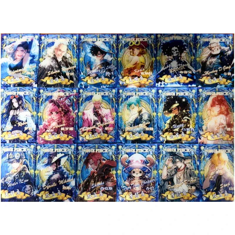 Anime One Piece Luffy Zoro Nami Sanji Chopper Robin Hancock Ace Quicksand Card Collectible Cards Christmas Birthday Gifts Toys